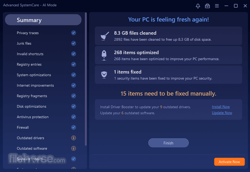 Advanced SystemCare Free 畫面截圖 3