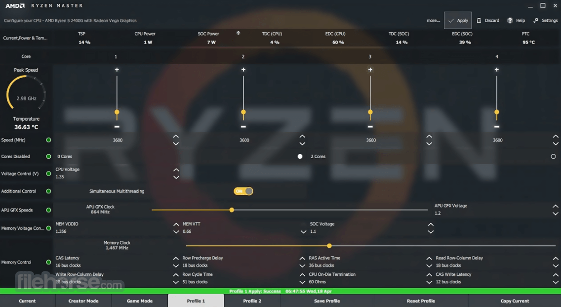 AMD Ryzen Master 3.1.1 Build 畫面截圖 2
