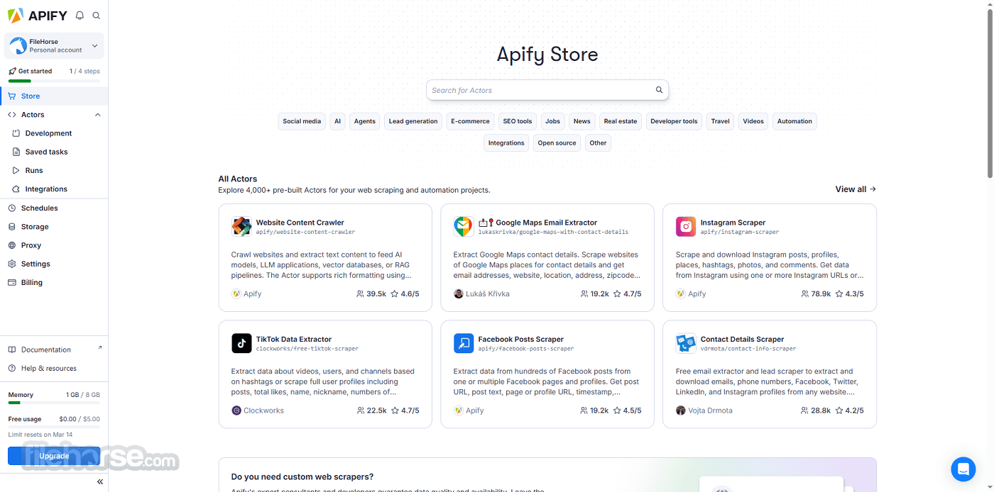 Apify - Build, deploy, and publish web scrapers 畫面截圖 1