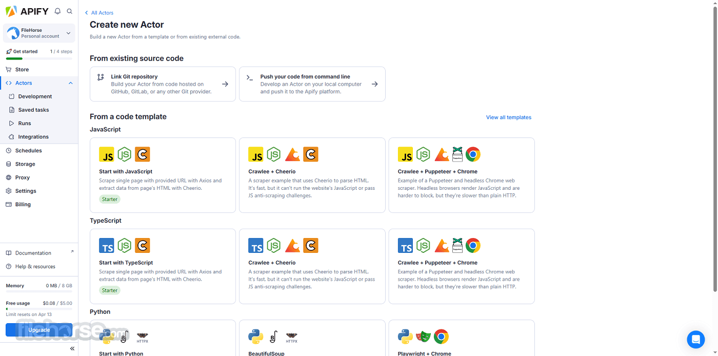 Apify - Build, deploy, and publish web scrapers 畫面截圖 3
