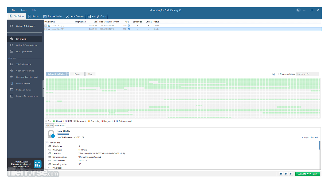 Auslogics Disk Defrag 畫面截圖 1