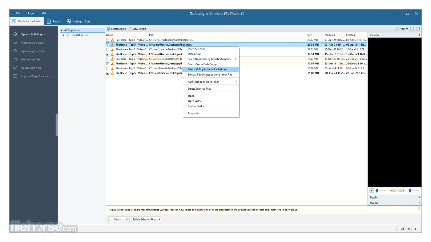 Auslogics Duplicate File Finder 畫面截圖 2