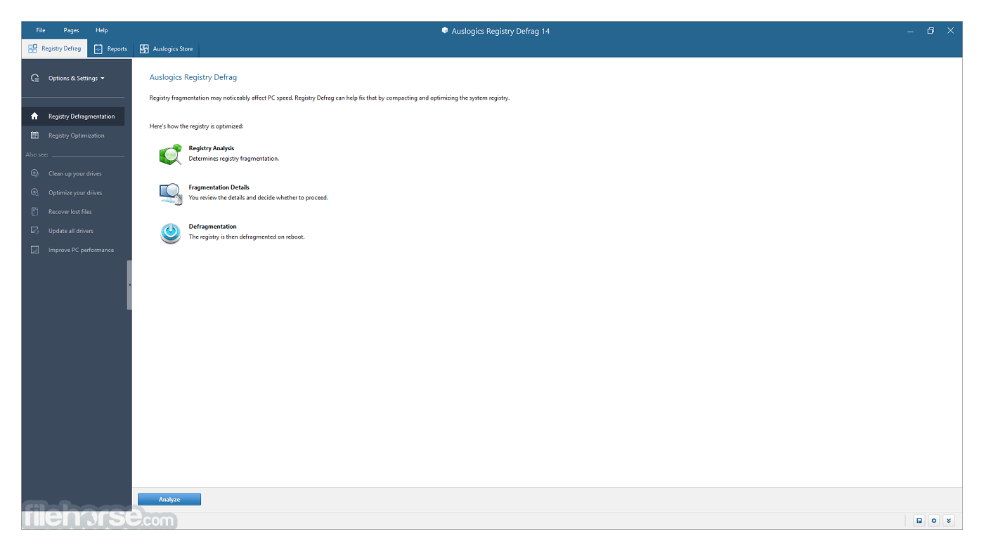 Auslogics Registry Defrag 畫面截圖 1