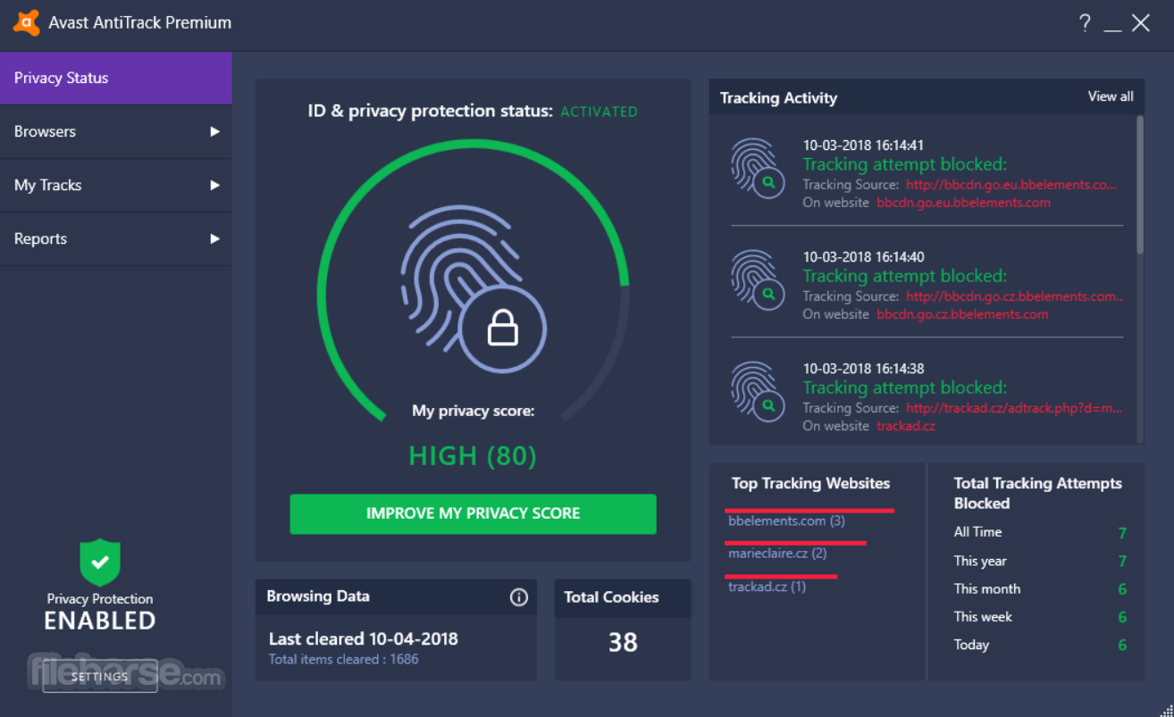 Avast AntiTrack Premium 畫面截圖 1