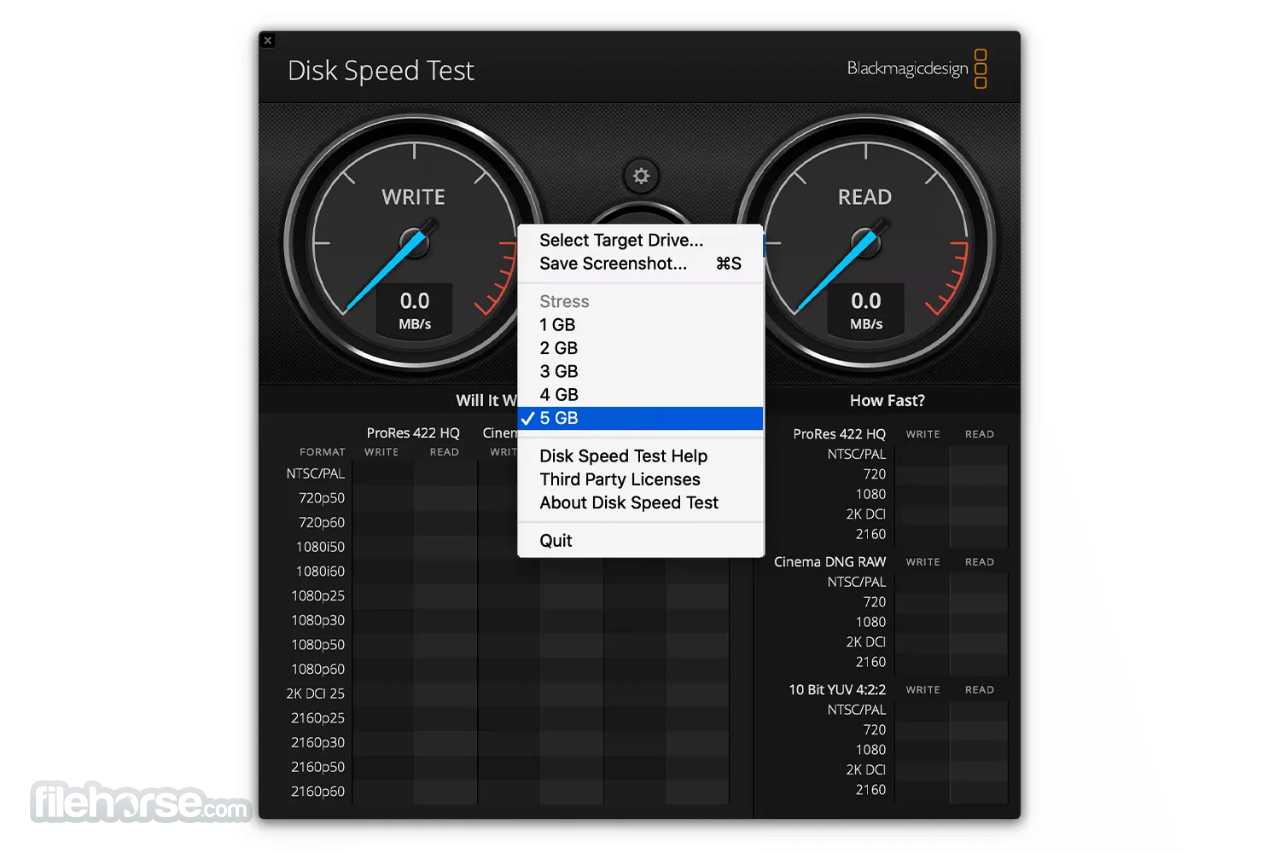 Blackmagic Disk Speed Test 畫面截圖 2