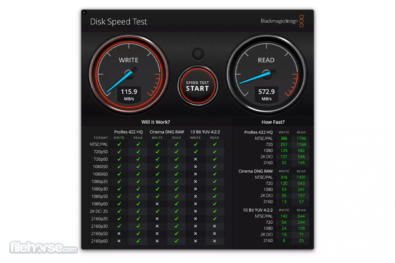 Blackmagic Disk Speed Test 畫面截圖 3