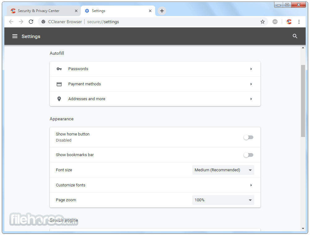 CCleaner Browser 畫面截圖 4