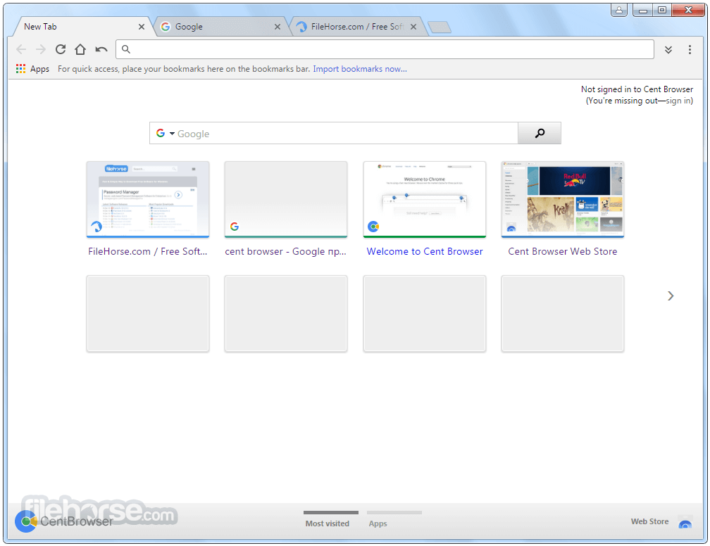 Cent Browser 5.2.1168.83 (32-bit) 畫面截圖 1