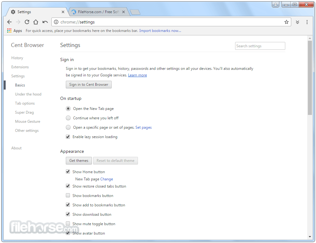 Cent Browser 5.2.1168.83 (32-bit) 畫面截圖 3