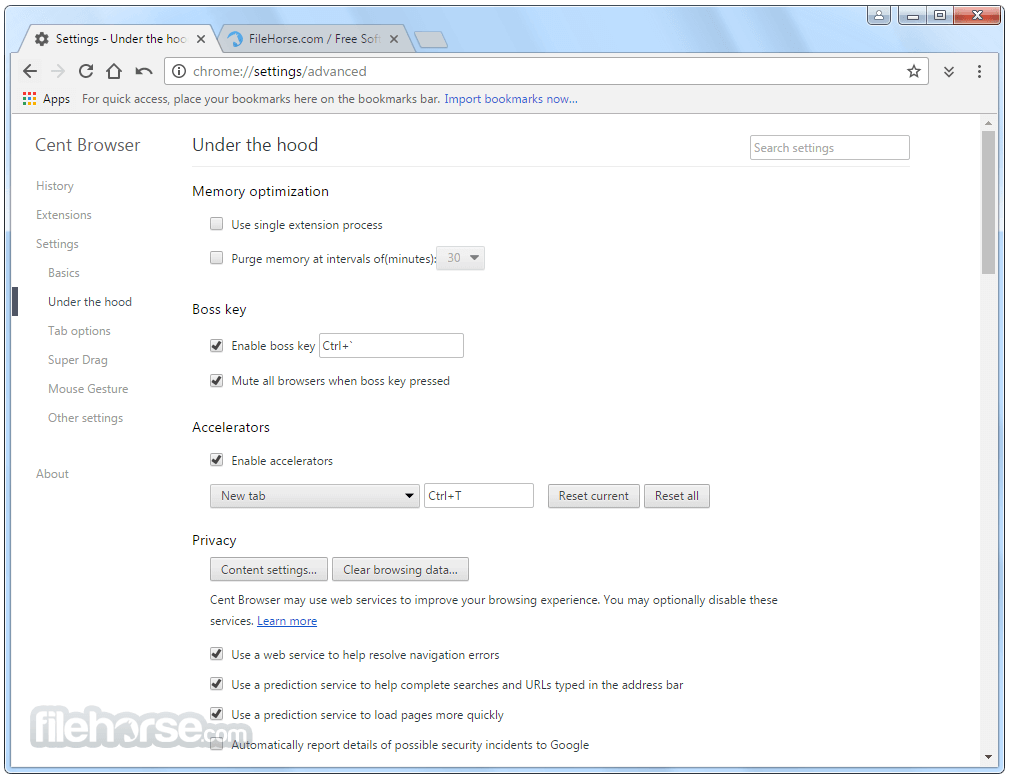 Cent Browser 5.2.1168.83 (32-bit) 畫面截圖 4
