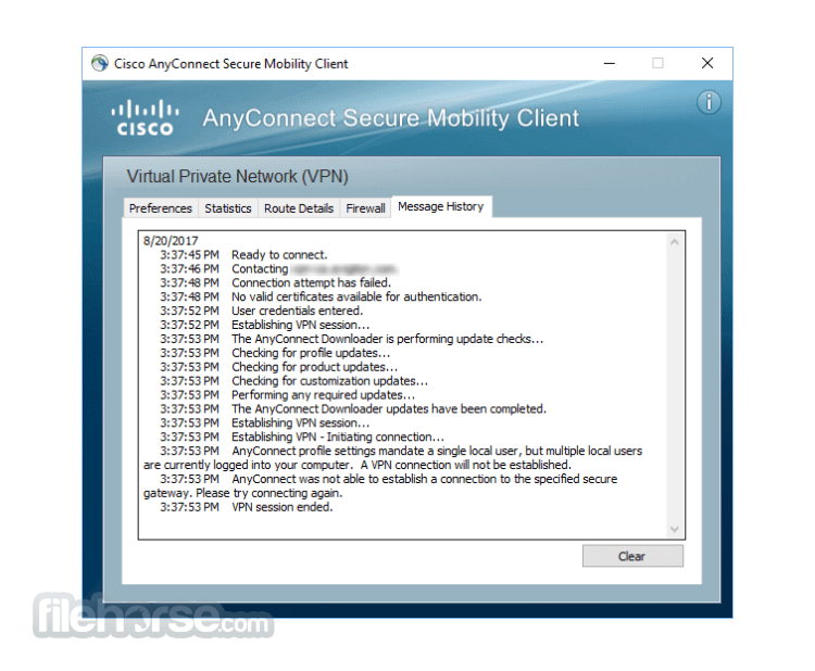 Cisco AnyConnect Secure Mobility Client 畫面截圖 1