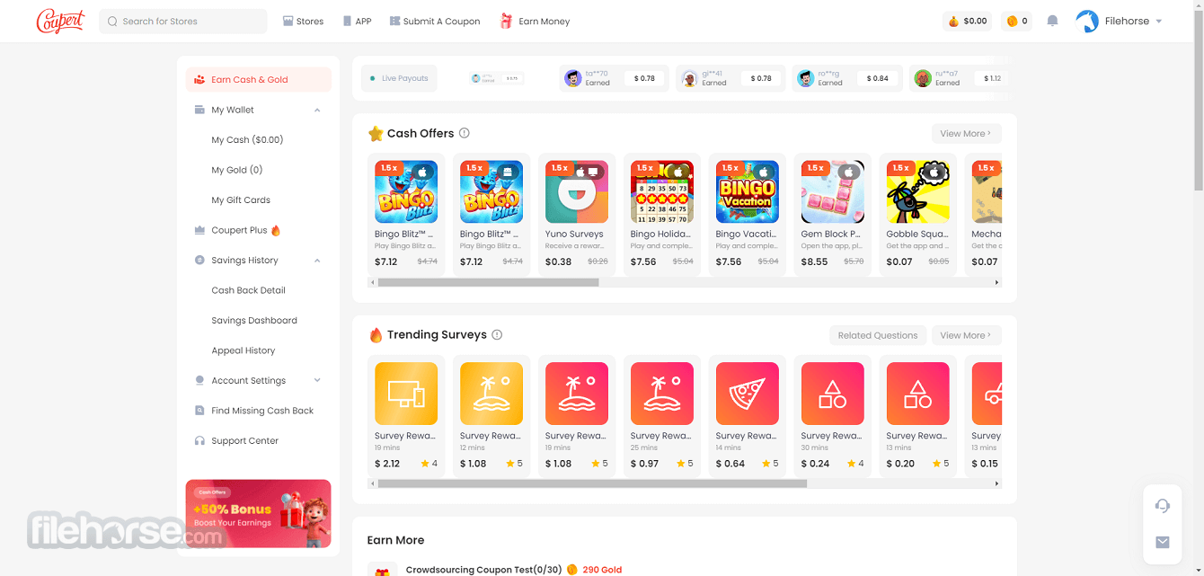 Coupert - Coupon Finder & Cashback 畫面截圖 1