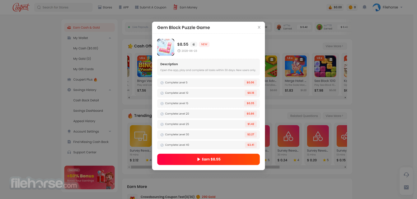 Coupert - Coupon Finder & Cashback 畫面截圖 2