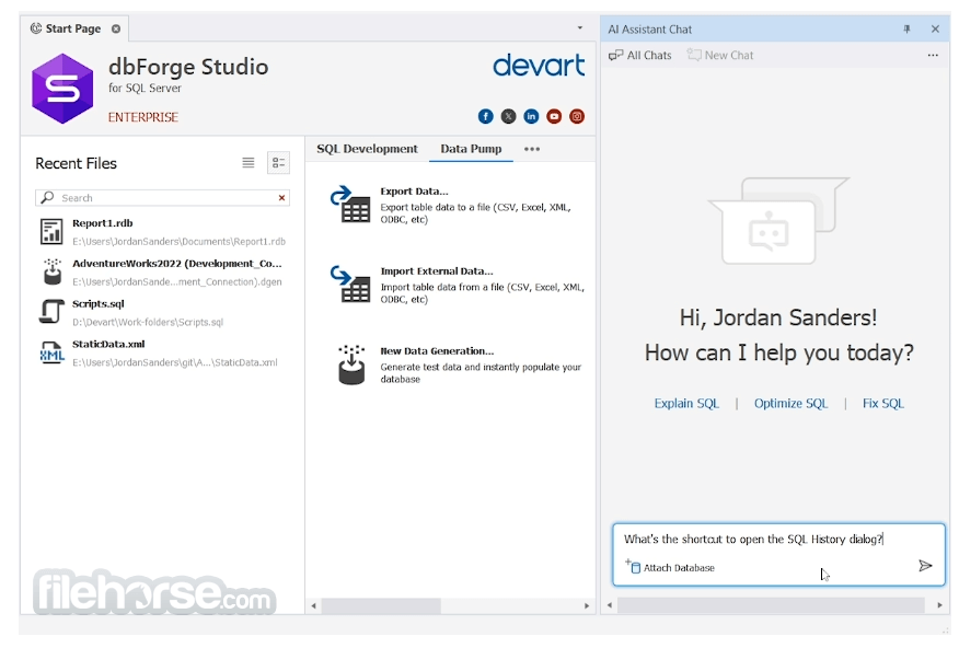dbForge AI Assistant 畫面截圖 4