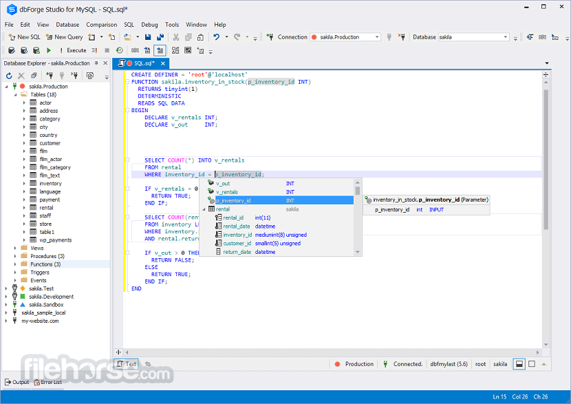 dbForge Studio for MySQL Professional 畫面截圖 1
