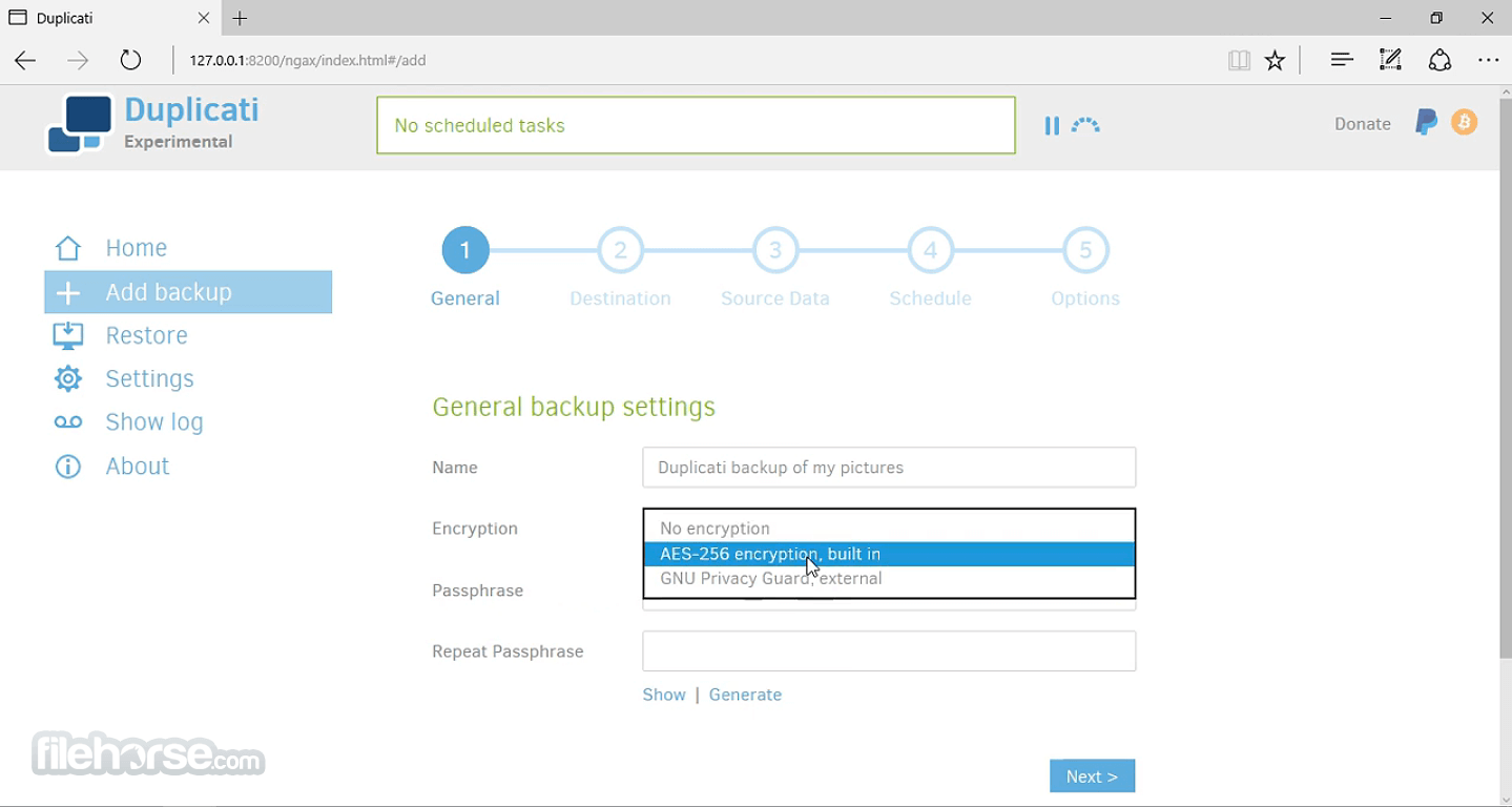 Duplicati 2.3.0.4 (64-bit) 畫面截圖 2