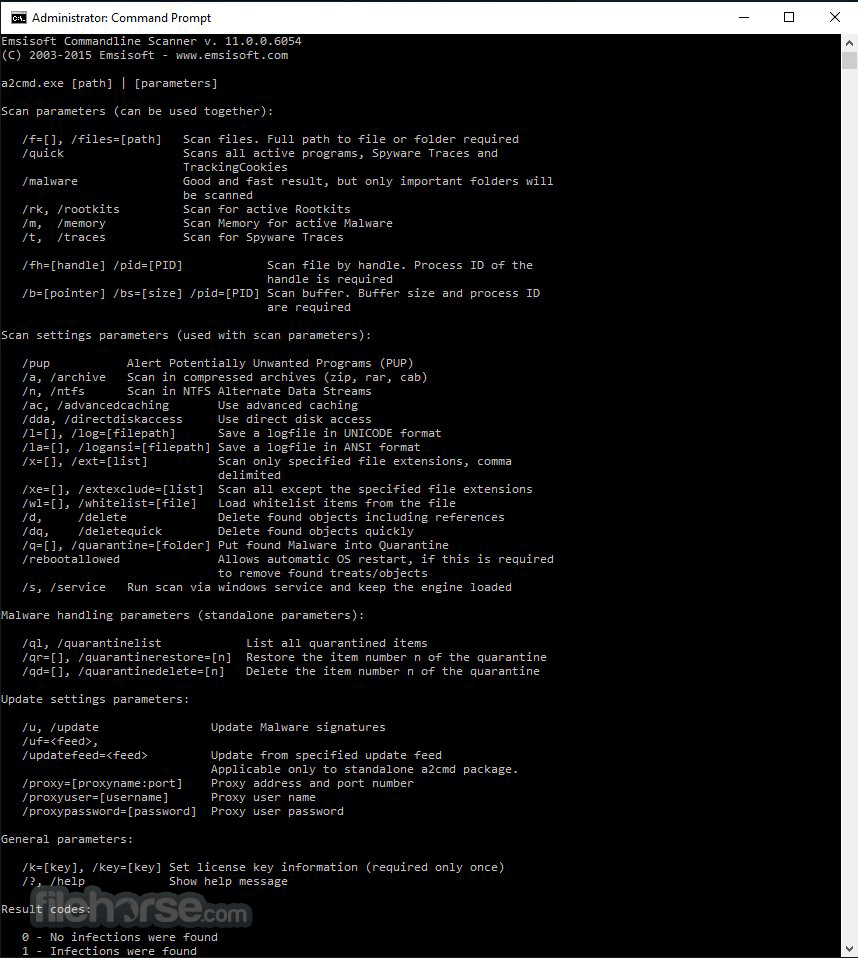 Emsisoft Commandline Scanner 2025.1.0.12642 (64-bit) 畫面截圖 1