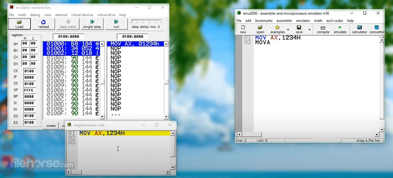 EMU8086 畫面截圖 1