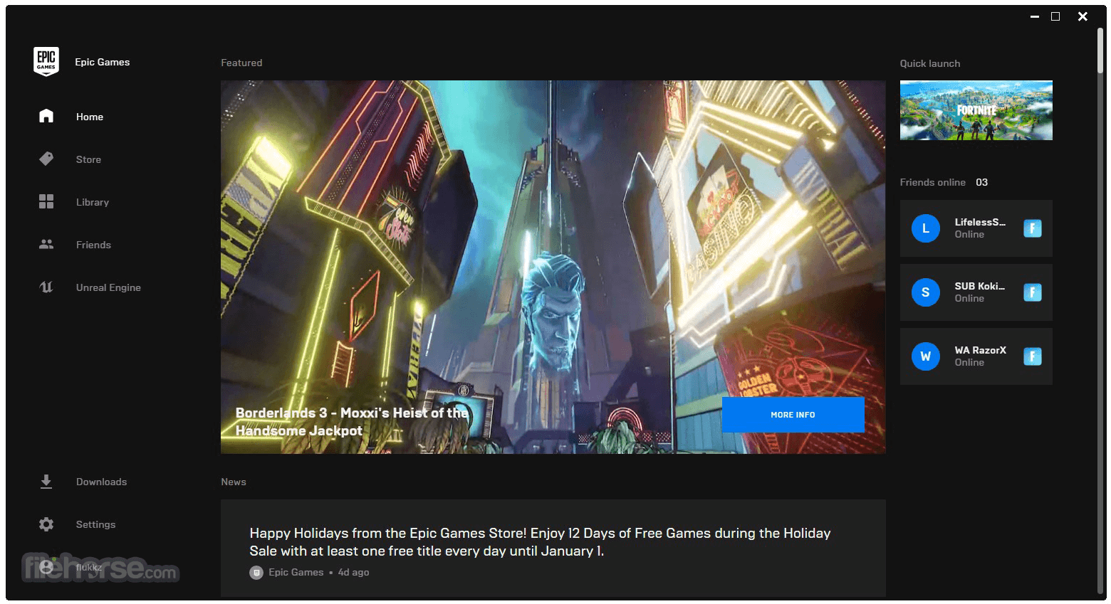 Epic Games Launcher 畫面截圖 1