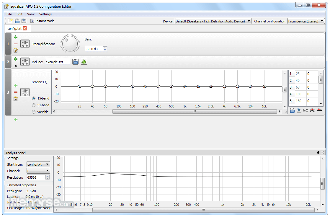 Equalizer APO 1.4.2 (32-bit) 畫面截圖 1