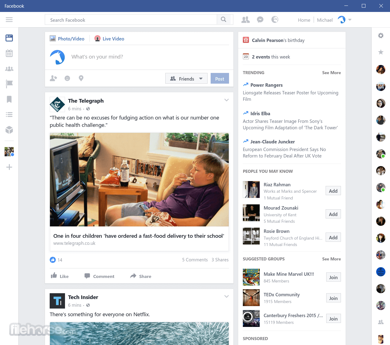 Facebook for Windows 11/10 畫面截圖 1