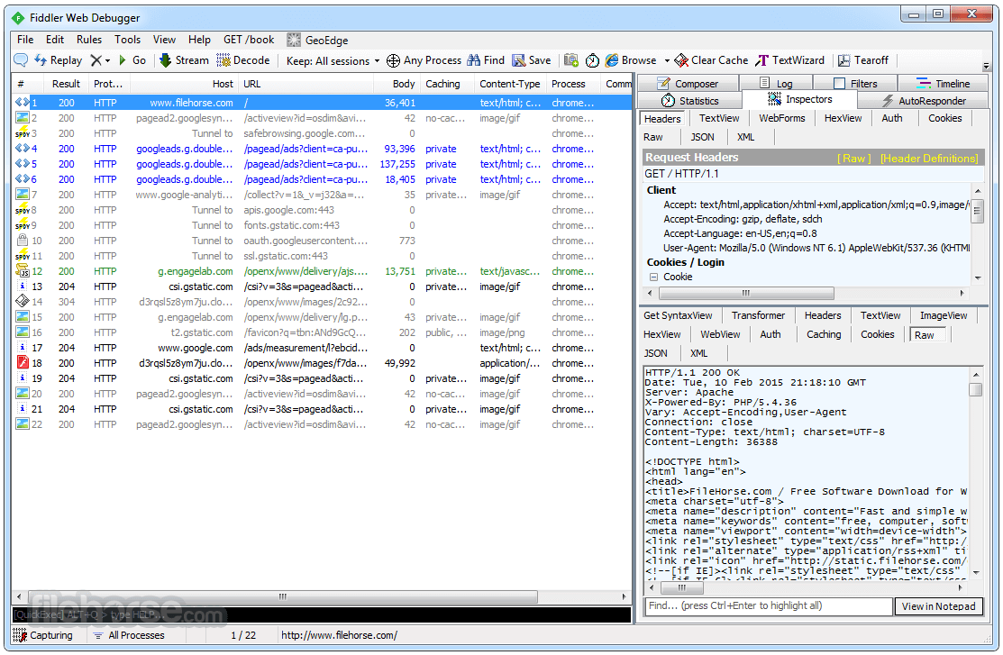 Fiddler Web Debugger 畫面截圖 2