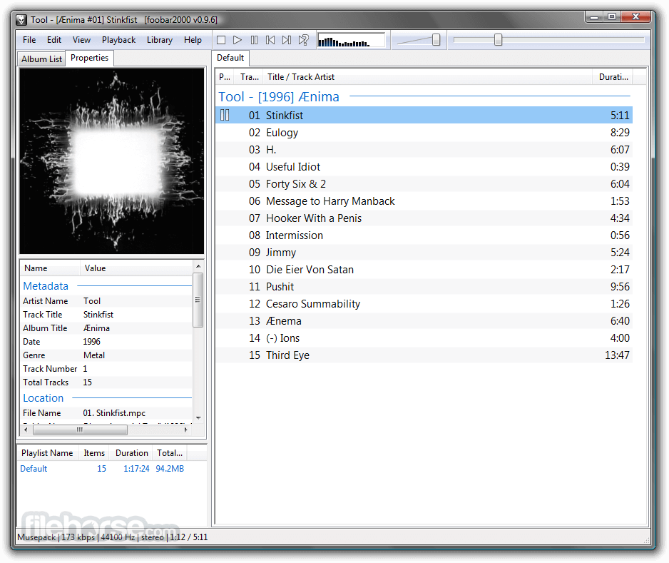 Foobar2000 畫面截圖 1