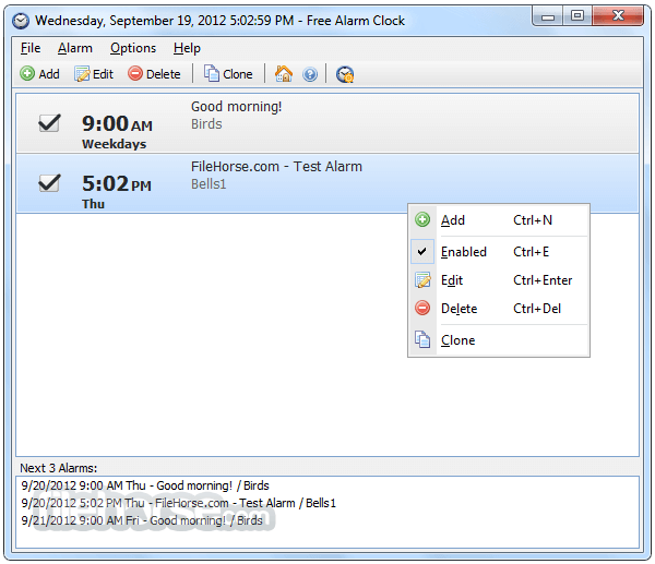 Free Alarm Clock 畫面截圖 1