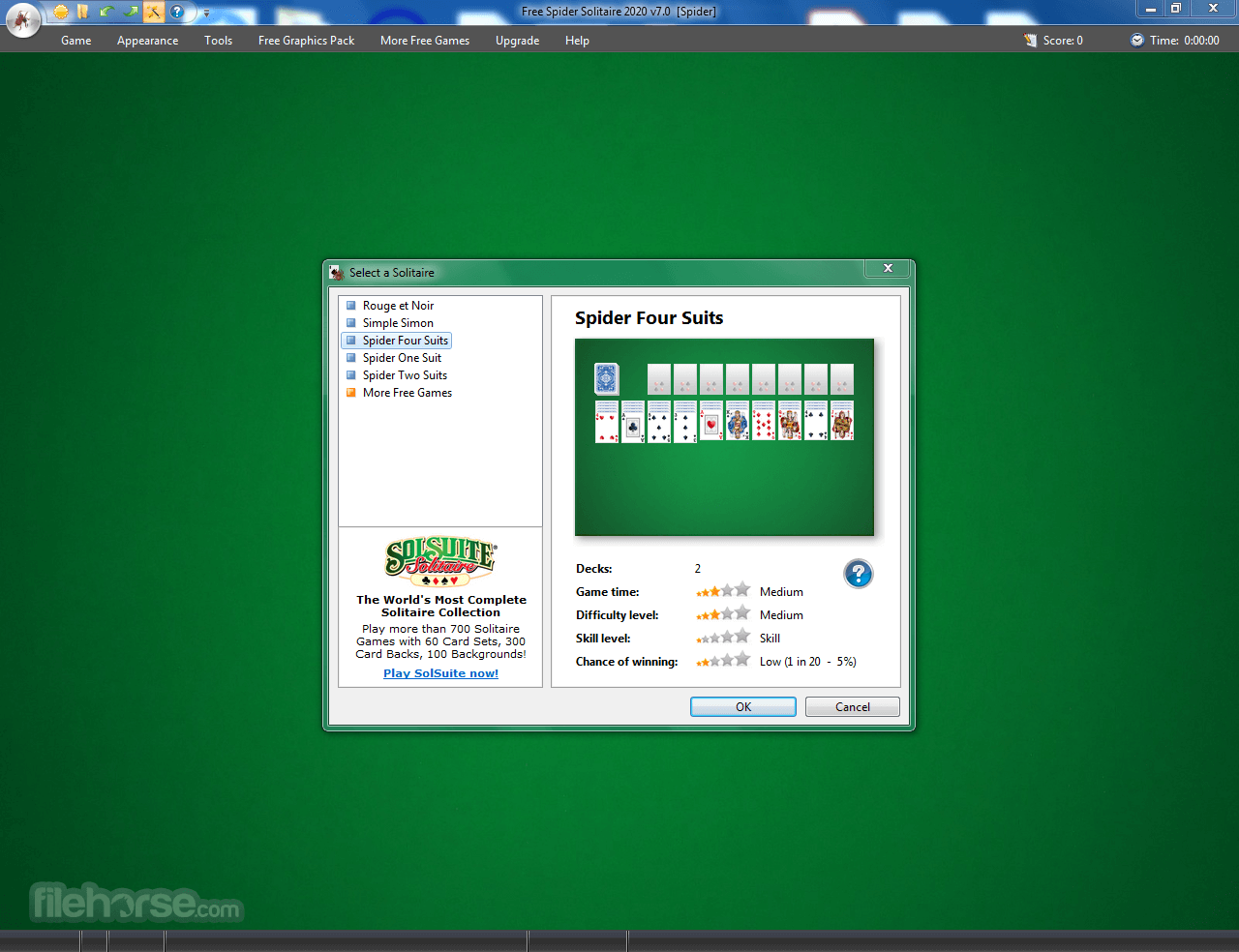 Free Spider Solitaire 2020 畫面截圖 1