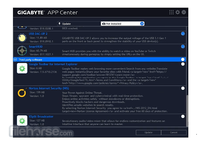 Gigabyte App Center 畫面截圖 4