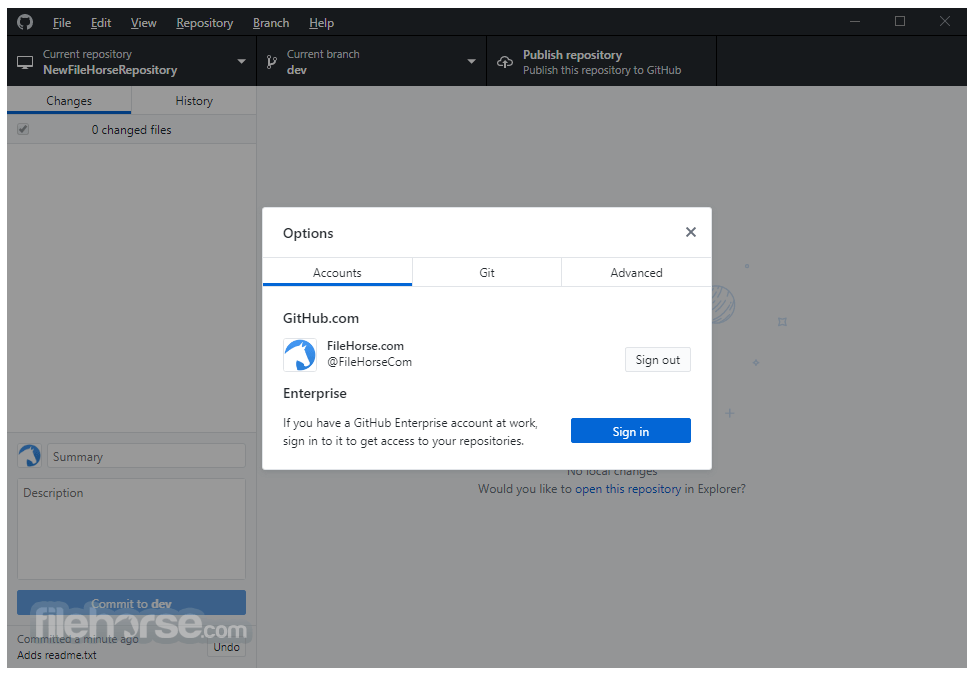 GitHub Desktop 畫面截圖 5