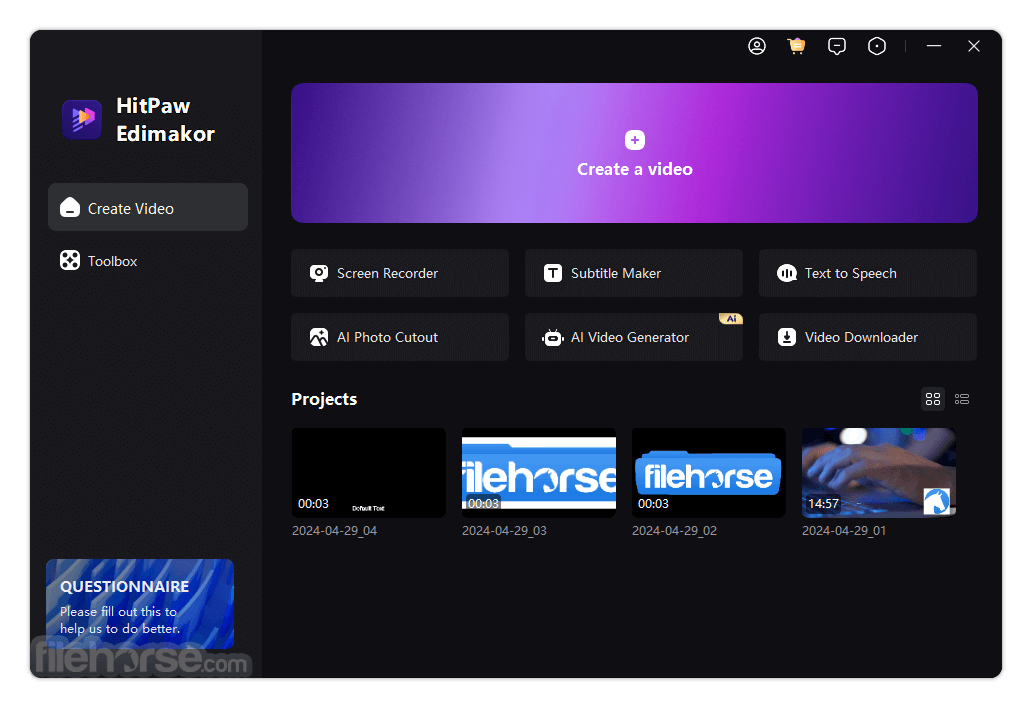 HitPaw Edimakor Video Editor 畫面截圖 1