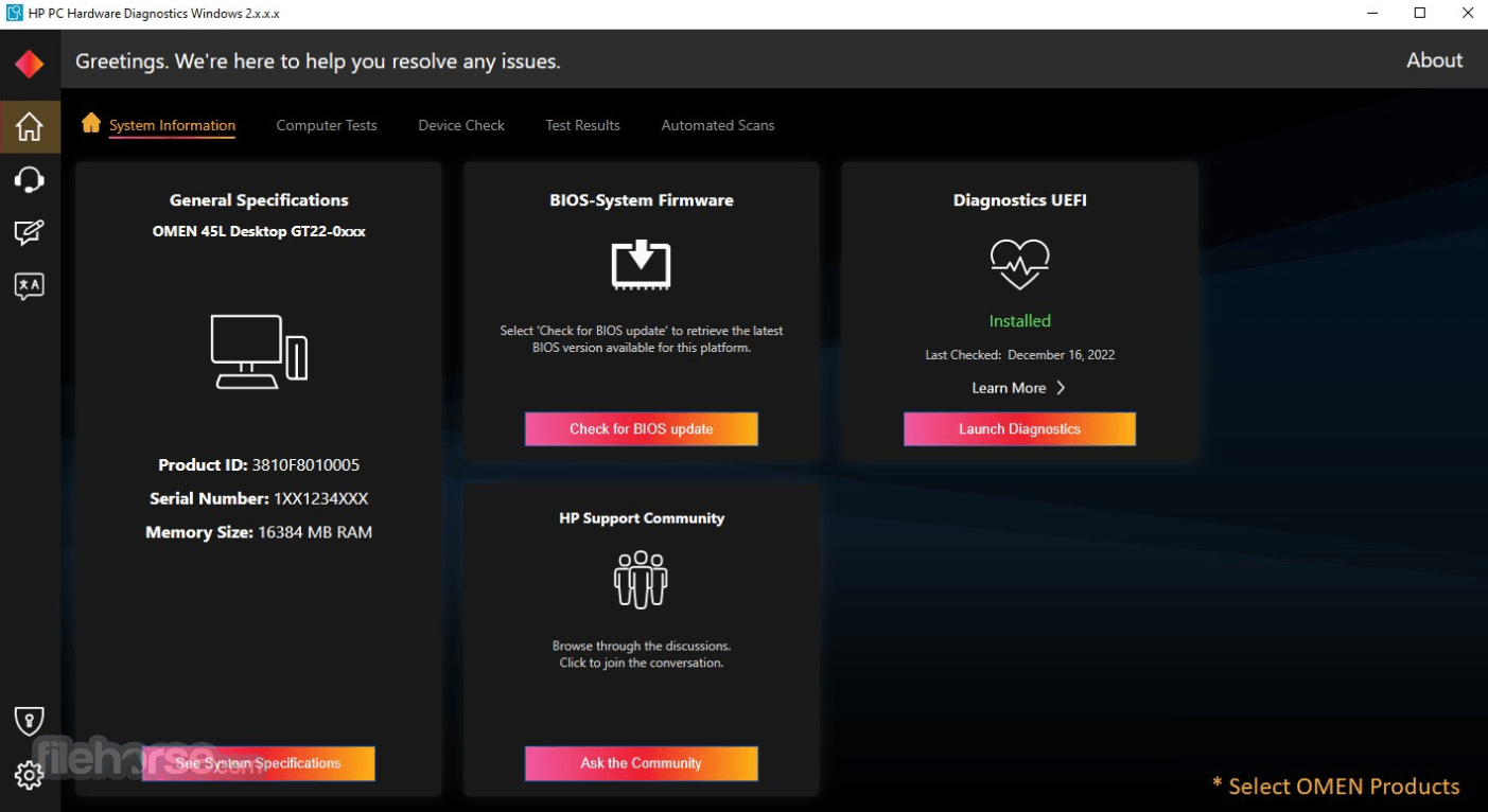 HP PC Hardware Diagnostics 畫面截圖 3