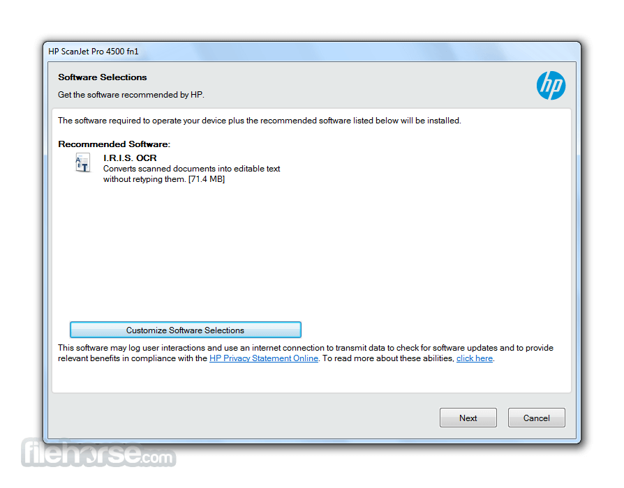 HP ScanJet Pro 4500 fn1 Network Scanner Driver 畫面截圖 1