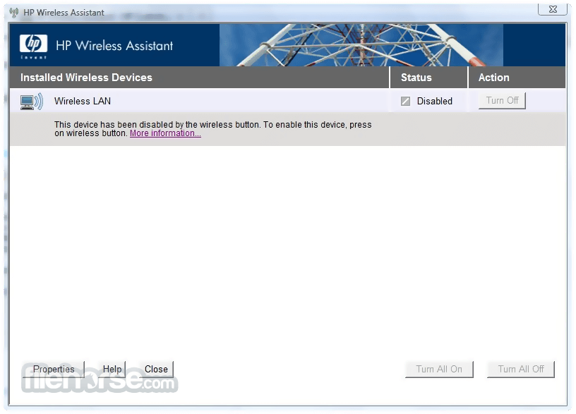 HP Wireless Assistant 畫面截圖 1