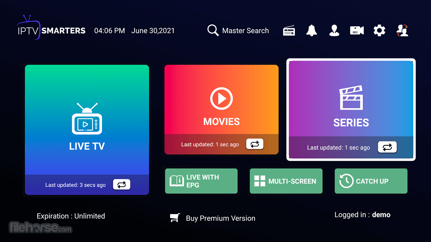 IPTV Smarters Pro 畫面截圖 1