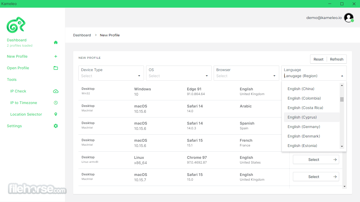 Kameleo - Anti-Detect Browser Platform 畫面截圖 1