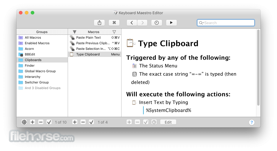 Keyboard Maestro 畫面截圖 1