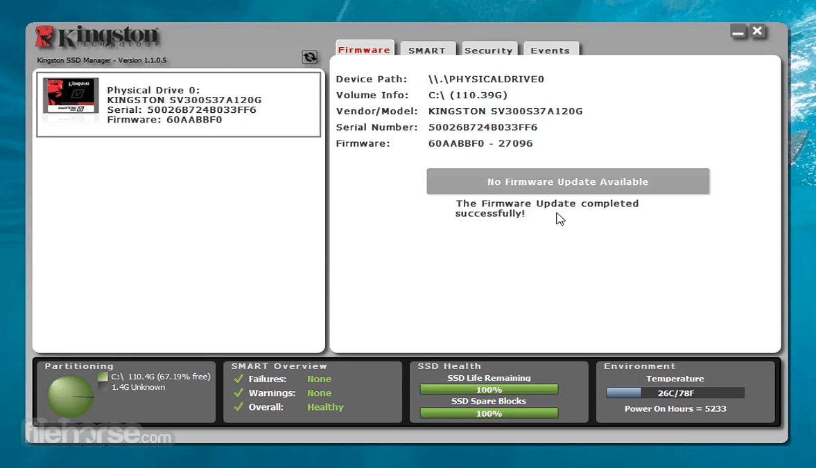 Kingston SSD Manager 畫面截圖 2