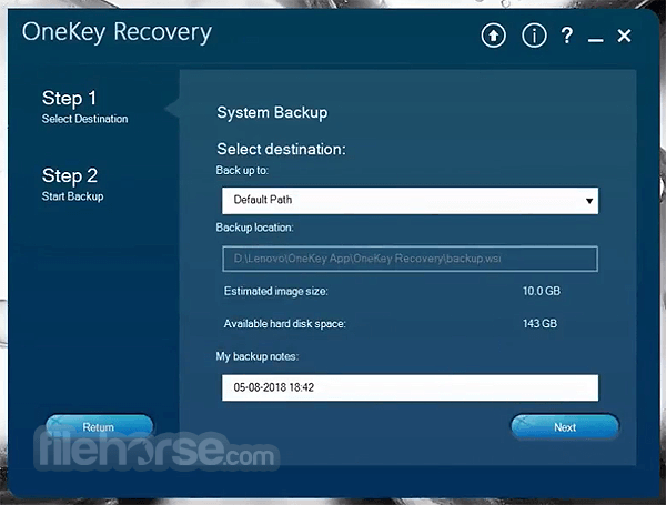 Lenovo OneKey Recovery 畫面截圖 2