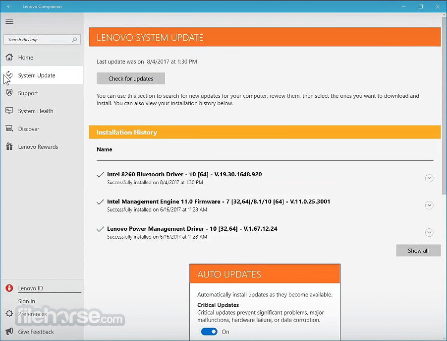 Lenovo System Update 畫面截圖 2