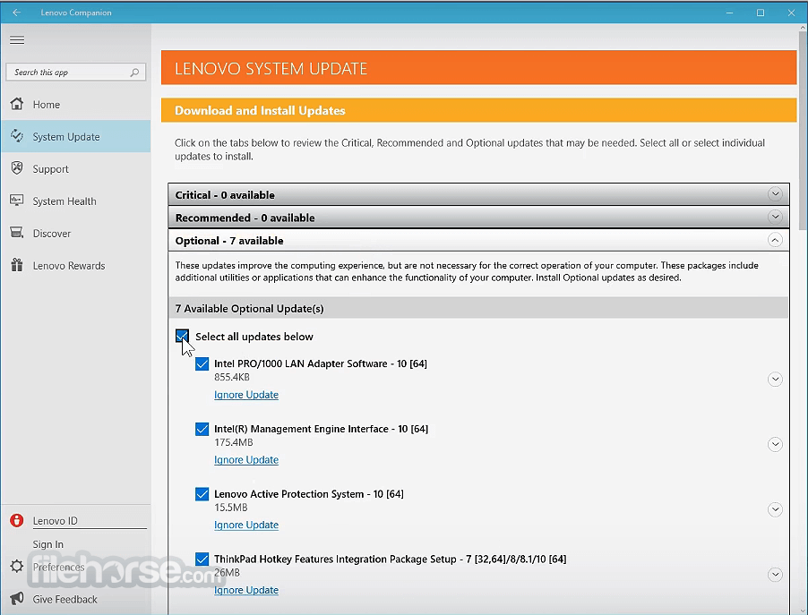Lenovo System Update 畫面截圖 4