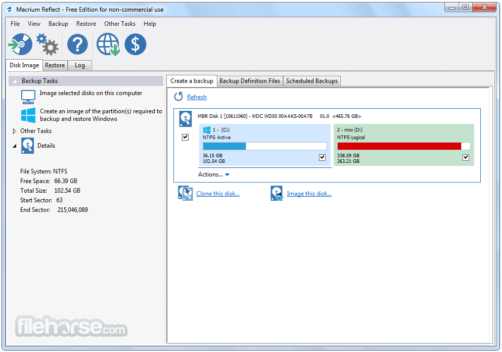Macrium Reflect Free Edition 8.0.7783 (64-bit) 畫面截圖 1