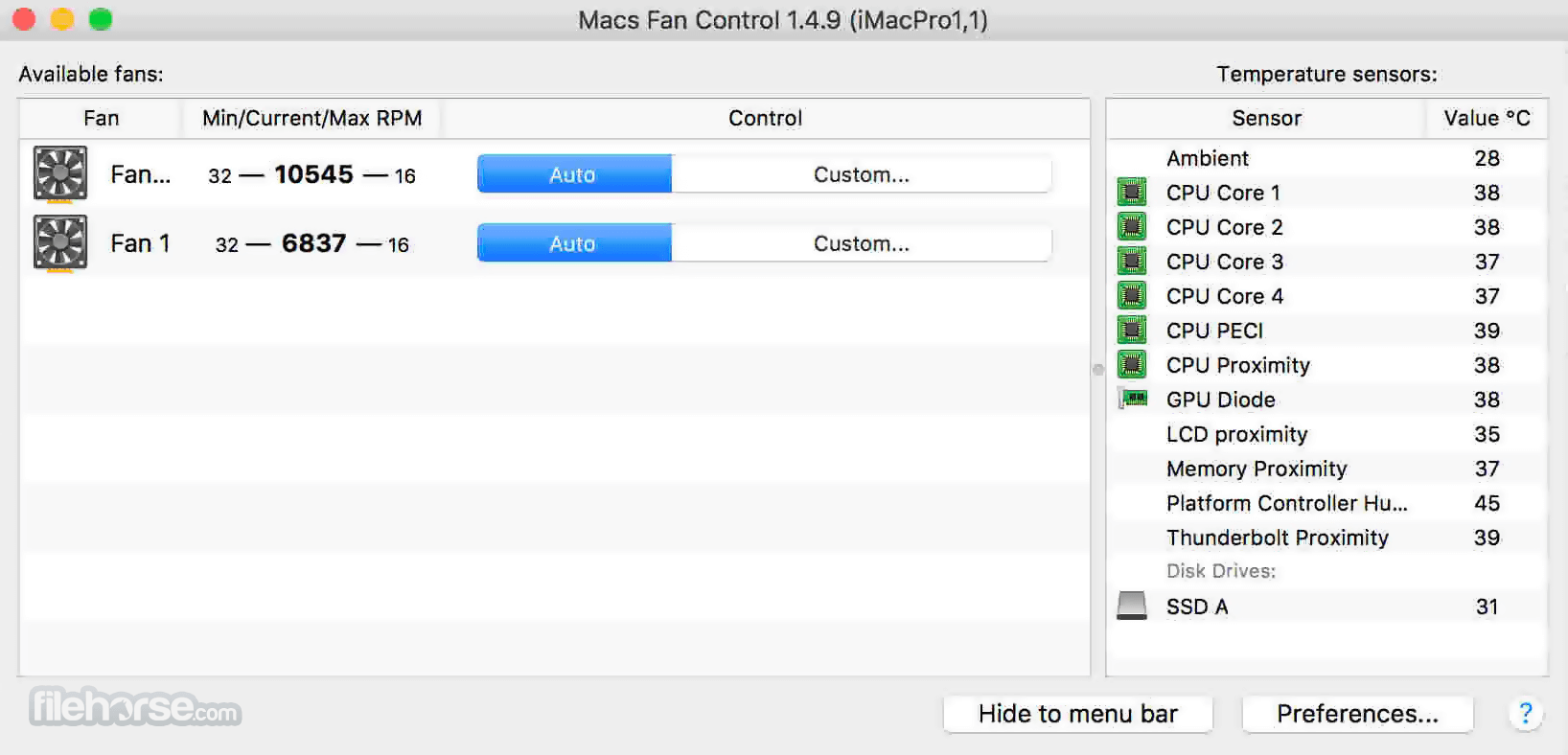 Macs Fan Control 畫面截圖 1
