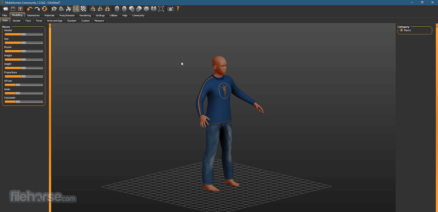MakeHuman 畫面截圖 2