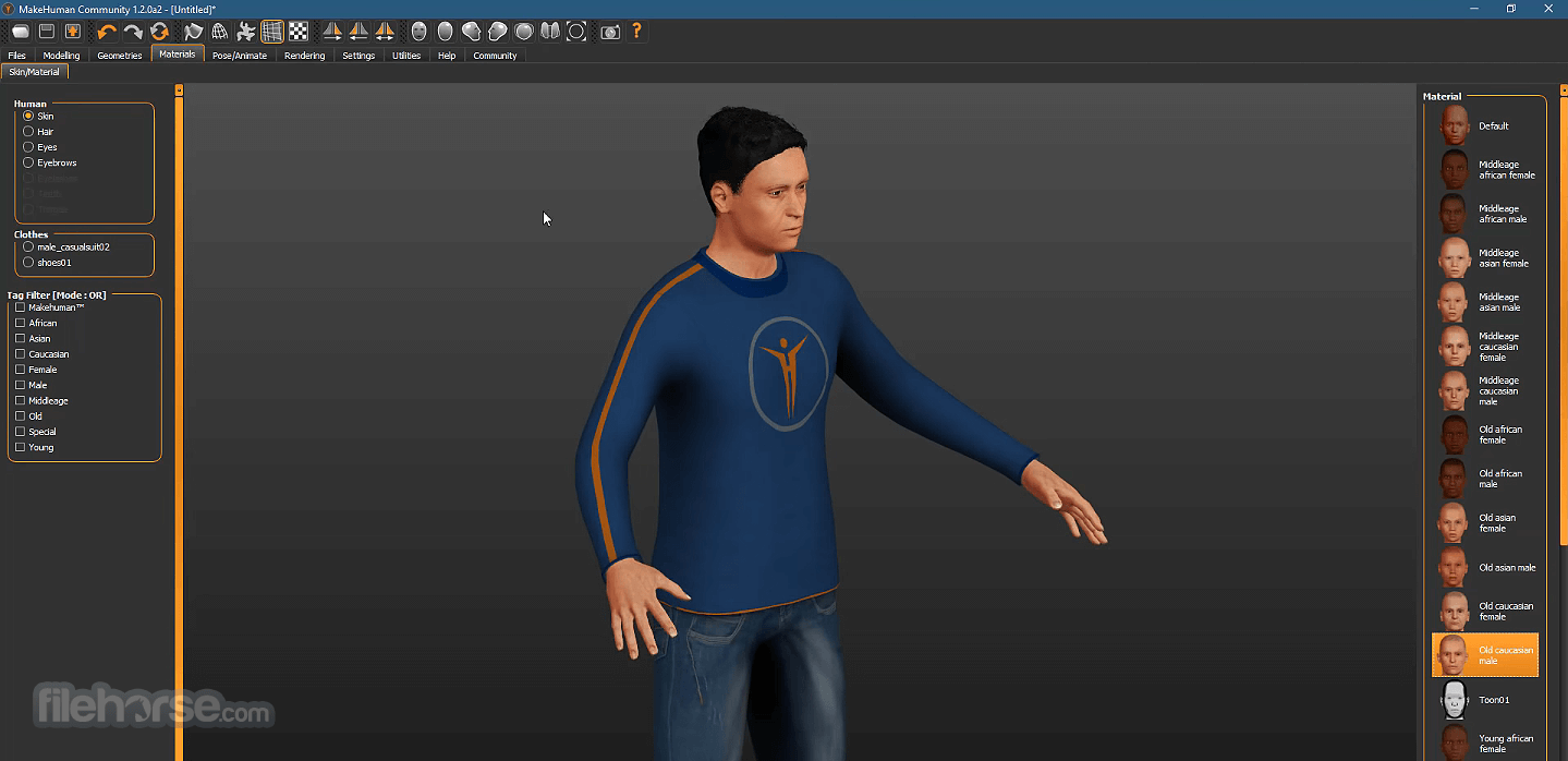 MakeHuman 畫面截圖 3