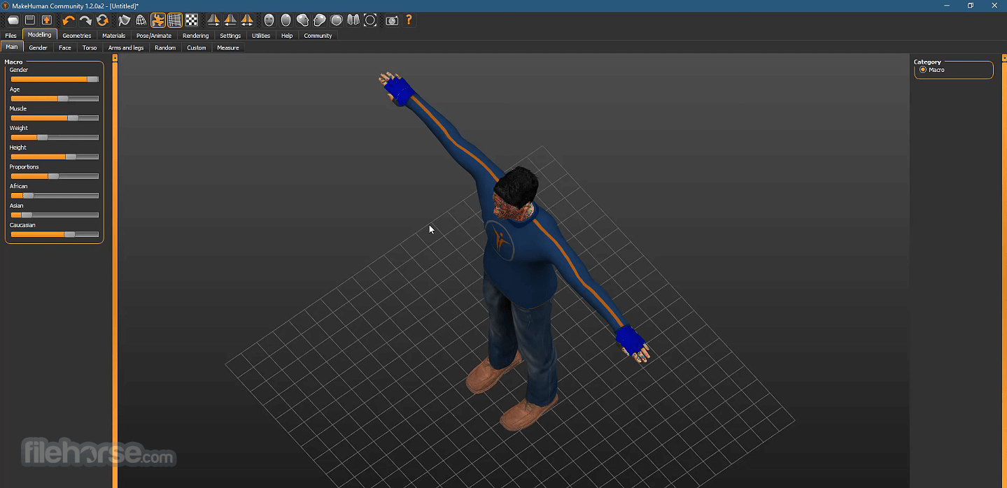 MakeHuman 畫面截圖 4