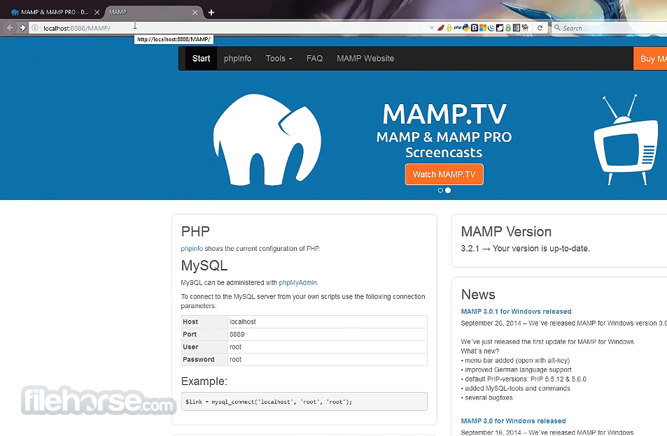MAMP 畫面截圖 3