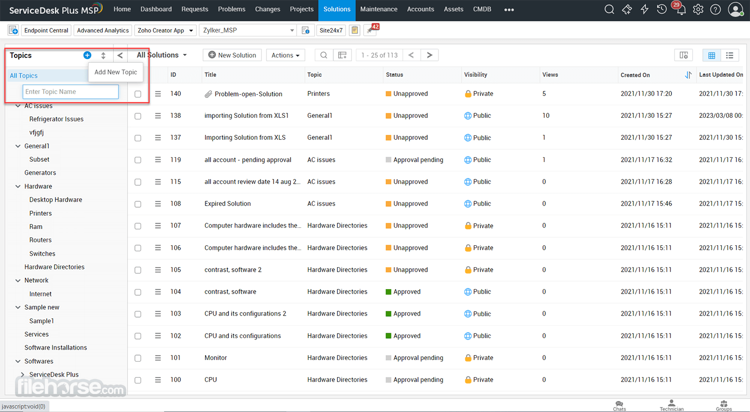 ManageEngine ServiceDesk Plus 畫面截圖 1