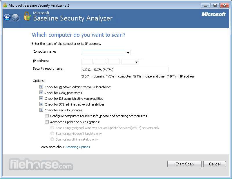 Microsoft Baseline Security Analyzer 2.3 (64-bit) 畫面截圖 2